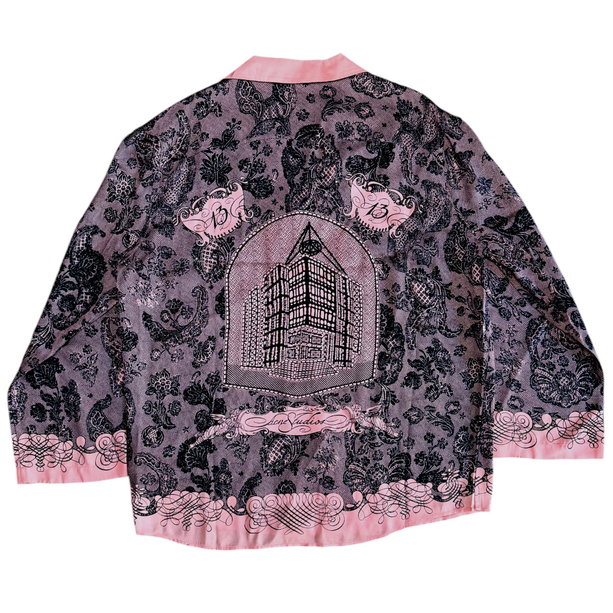 Acne Studios Pink Black Paisley Floral Print
