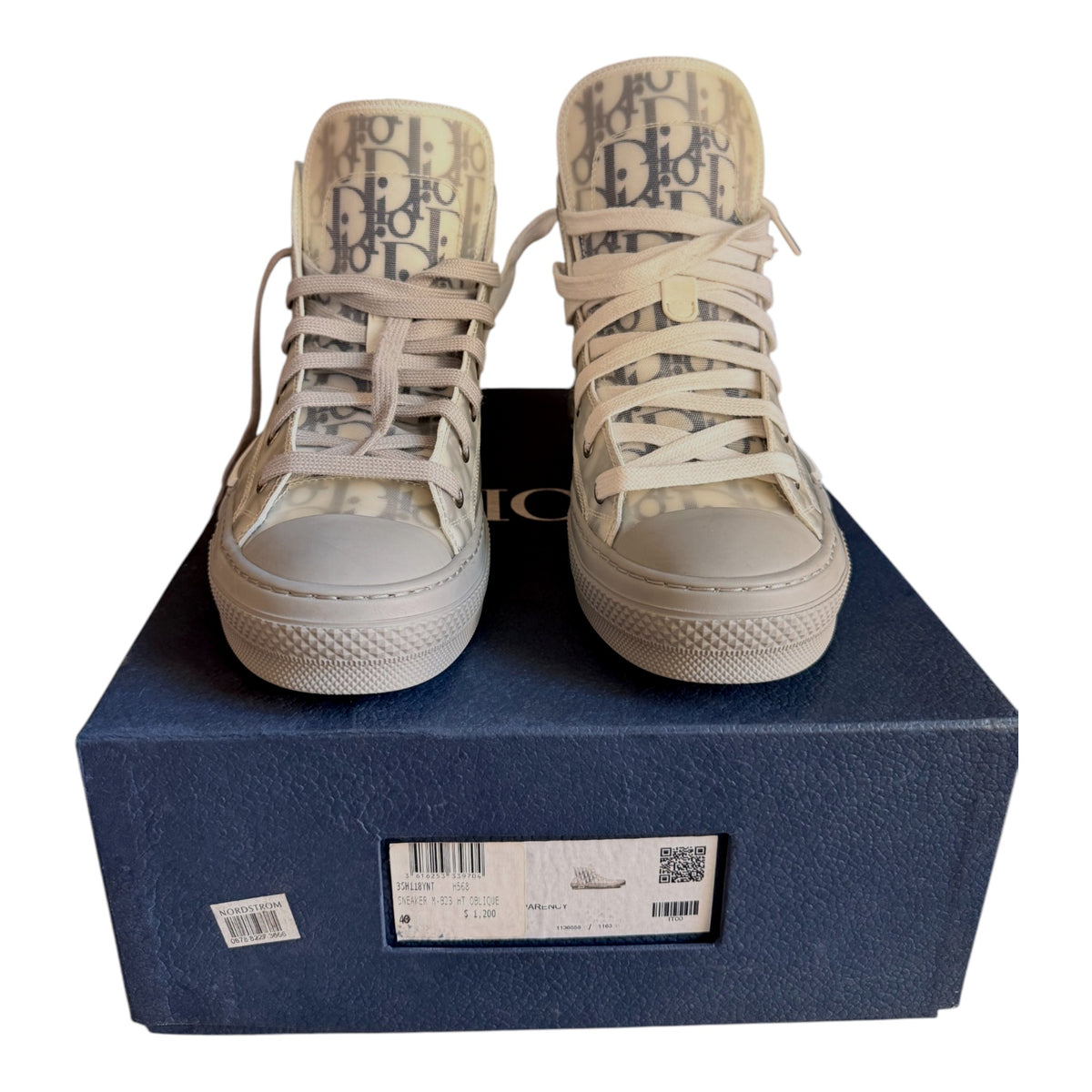 Dior B23 Blue Oblique High-Top Sneakers