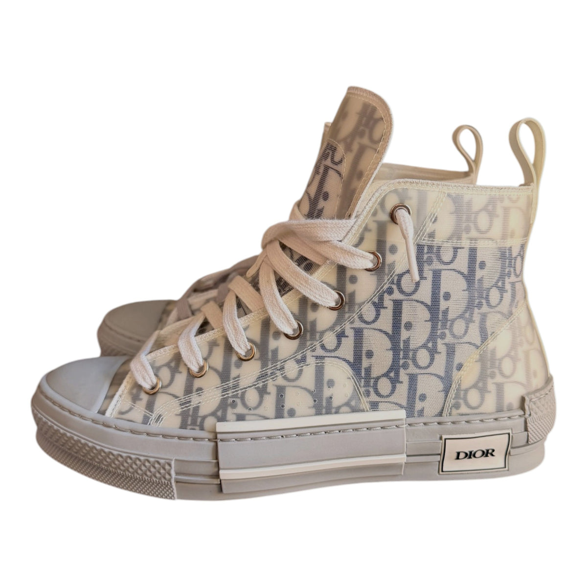 Dior B23 Blue Oblique High-Top Sneakers